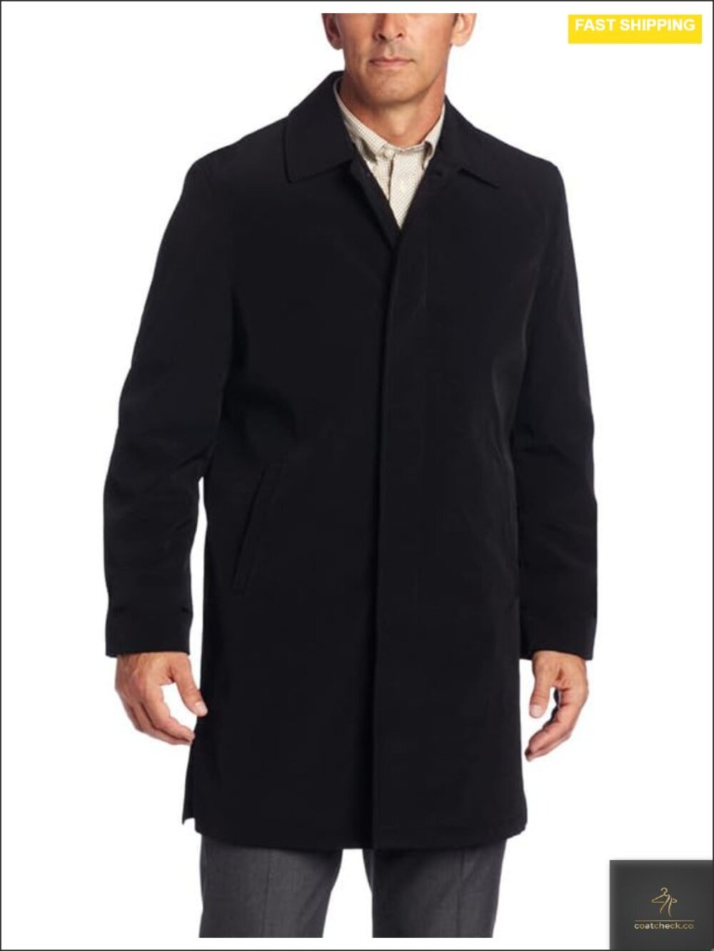Men's All-Weather 3/4 Length Raincoat with Zip-Out Liner, Waterproof & Stain